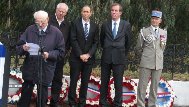 cérémonie de commémoration de l’armistice, qui s’est tenue aujourd’hui à Akko. cérémonie de commémoration de l’armistice, qui s’est tenue aujourd’hui à Akko.