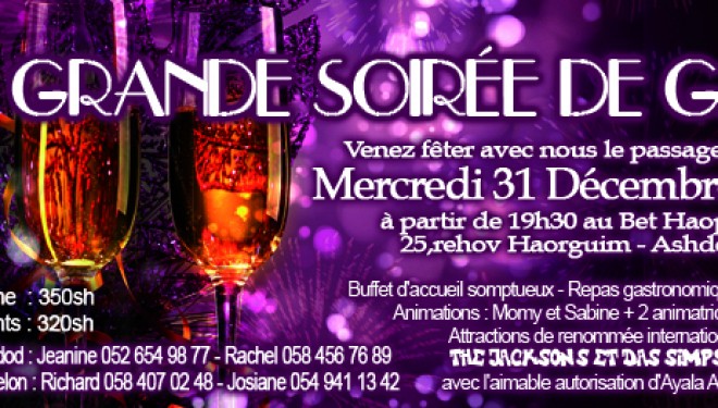ADIR : grande soirée de gala le 31 Décembre 2014 ADIR : grande soirée de gala le 31 Décembre 2014