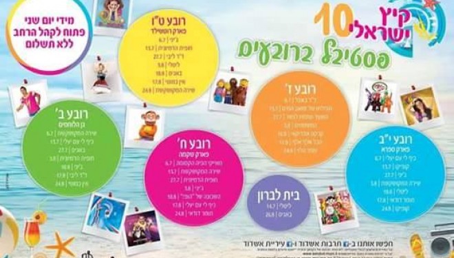 Ashdod : Festivités et événements des mois de Juillet et Août 2015 Ashdod : Festivités et événements des mois de Juillet et Août 2015