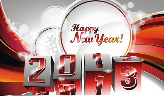 Meilleur création vectoriel 3D de  nouvelle année 2013 _ Happy New year  free download