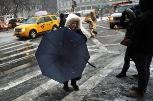 Neige le 8 février 2013 à New York MEHDI TAAMALLAH AFP.COM