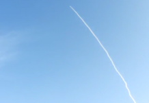 Une fusee dans le ciel d’Ashdod ce matin !