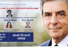 Israel :  grande soirée de soutien à François Fillon, le 20 avril !