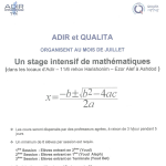 stage intensif de mathematiques