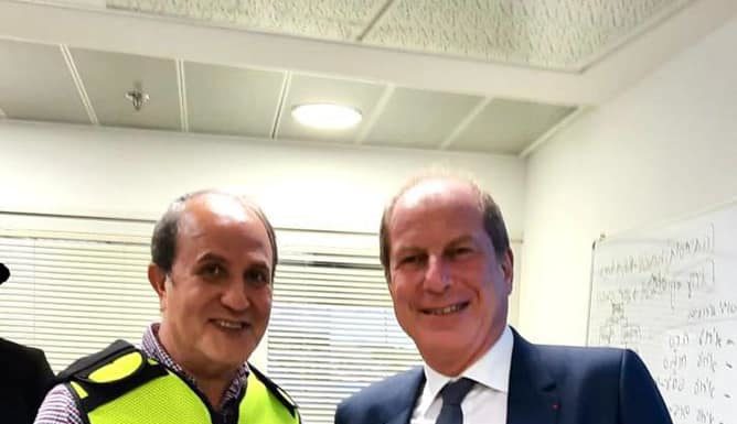 Ashdod : Visite de courtoisie et de soutien moral de l’ambassadeur Eric Danon ce matin