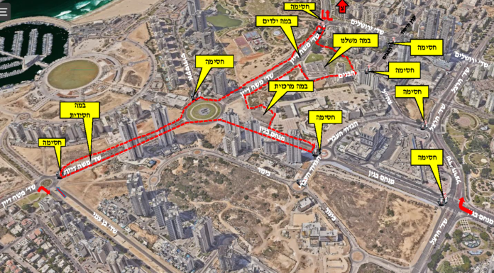 Plan fermeture de routes : veille Yom Haastmaout 25.04.23- Les célébrations de Yom Haastmaout auront lieu sur la place face au kikar des Voiles