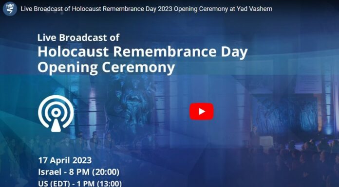 Diffusion en direct de la cérémonie d’ouverture de la Journée du souvenir de l’Holocauste