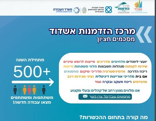 Le Centre d’Opportunités d’Ashdod, c’est votre chance !