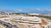 Voici vu du ciel l'avancement des travaux pour la construction du stade municipal d'Ashdod