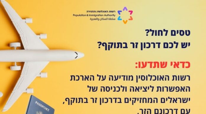 Bonne Nouvelle : Sorties et Entrées en Israël avec Passeport Étranger Prolongées jusqu’à Fin 2025