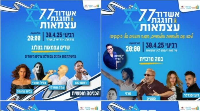 Une fête d’indépendance géante à Ashdod !