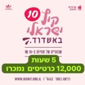 Ashdod - Un été israélien - 12 000 billets vendus en quelques heures – un record !