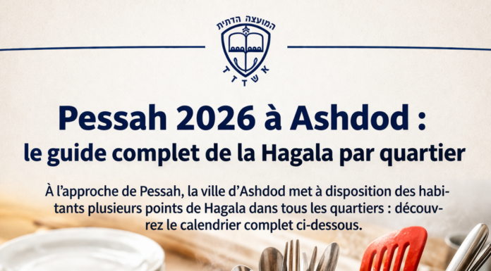 Pessah 2026 : où et quand cacheriser votre vaisselle à Ashdod