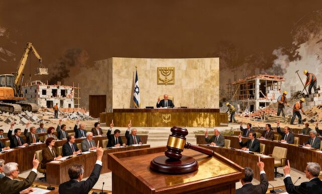 La Knesset adopte une loi historique pour reconstruire l’après-guerre