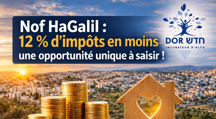 Alya à Nof HaGalil : 12 % d’impôts en moins — une opportunité unique à saisir !